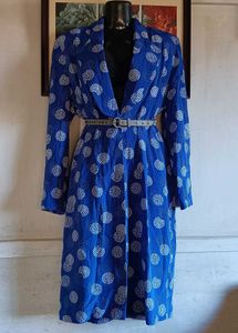 Vintage Blue Polka Dot Coat