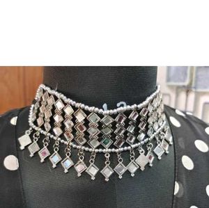 Mirror Choker &amp; Earring Set
