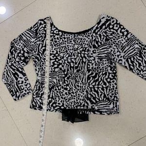 Black &amp; White Sequin Top