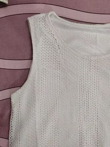 White Crochet Tank Top