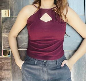 Kassually Burgundy Crop Top – Chic, Trendy