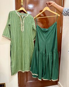 Green Kurta-Sharara Set &amp; Dupatta 🦚