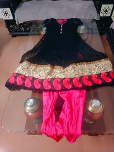 Black, Pink Gown