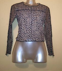Size S Animal Print Sheer Top