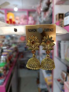 Golden Jhumka Earrings