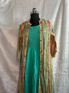 🌿 Elegant XL Long Jacket Set – Breezy & Beautiful