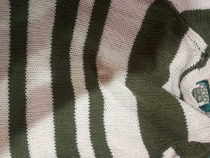 Striped Olive Green Sweater