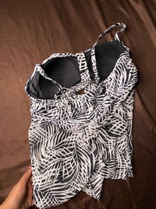 Tropical Print Swim Top