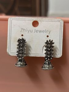 Silver Jhumka Earrings