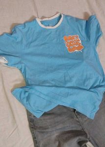 Cool Blue Graphic Tee(Red Tape)