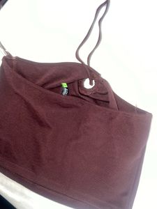 Maroon Halter Top