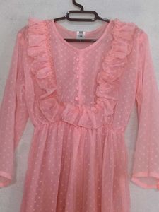 Pink Ruffle Maxi Dress