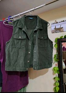 Offer For limited Time Dark Olive Half Jacket Ajio