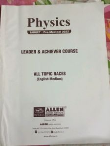 Physics Pre Medical All Topic Race Allen Module All Chapters  NEET