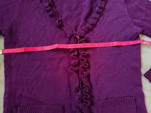 Cute Purple Ruffle Cardigan