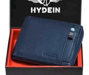2pcs Brown/Blue Mens Trendy Genuine Leather Wallet