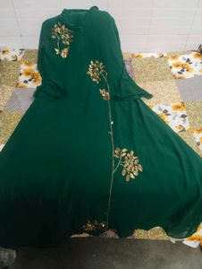 Emerald Green Embroidered Dress