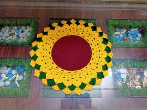 Crochet Sunflower Tabel Mat 🌼