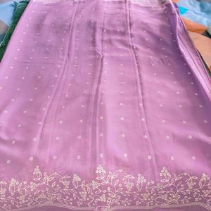 🛍️Lavender Rubber Print Saree⭐⭐⭐⭐⭐