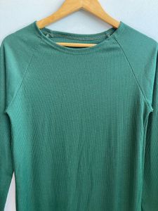 Green Long Sleeve Casual Dress