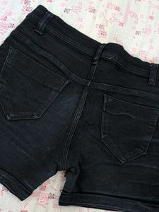 Black Denim Shorts