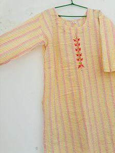 Yellow Crinkled Kurta Top(XXL)🍍