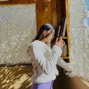Fuzzy Trimmed Toggle Jacket
