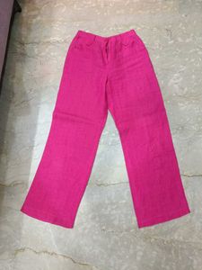 linen hot pink baddie trouser