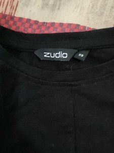 Zudio Black crop Top with belly ruffle