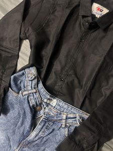 Black Button-Down Shirt