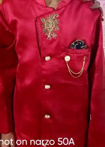 Red Embroidered Sherwani