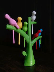 Plastic Fruit Fork with Stand