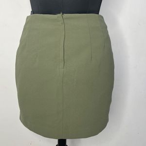 H&amp;M olive green Partywear Skirt