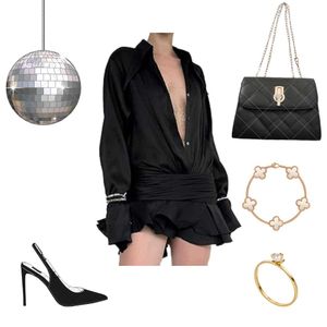 Luxury High Fashion Runway Black Mini Dress