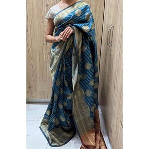 Elegant Blue Banarasi Silk Saree