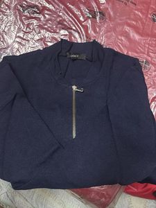 Stylish Navy Jacket with Zippers