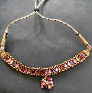 Colorful Gemstone Floral Necklace