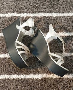 Silver Wedge Heels