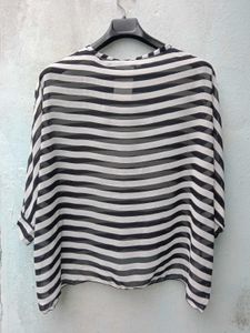 New With Tag Baggy Korean Stripped Pullover