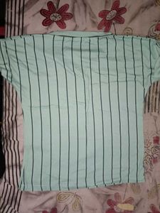 Striped 'Be Positive' T-Shirt.