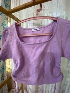 Ruched Lavender Crop Top