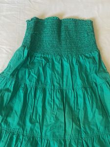 Green Tiered Tube Dress