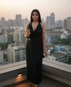 Elegant Black Halter Dress