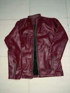 MAROON LEATHER JACKET