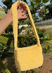 Yellow Plush Shoulder Bag