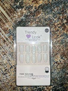 White Press On Nails