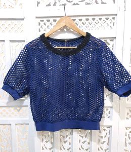 Blue Mesh Chic Top B