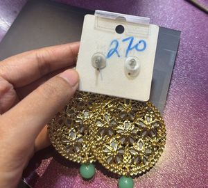 Statement Earrings - Mint Green