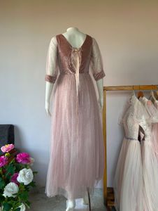 pink shimmery velvet bodice gown