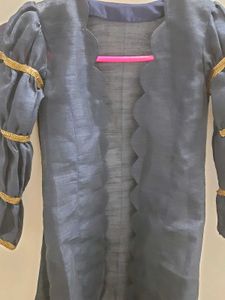 Royal blue pluffy sleeves outer for girls kids